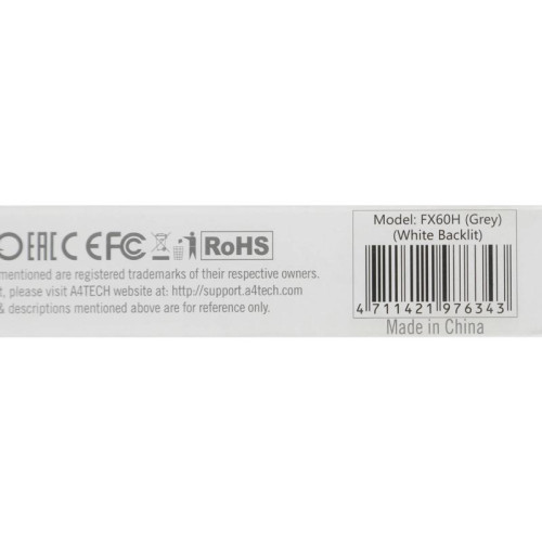 Клавиатура A4Tech Fstyler FX60H серый USB slim LED (FX60H GREY/WHITE)