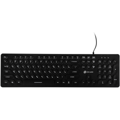 Клавиатура Oklick 420MRL черный USB slim Multimedia LED