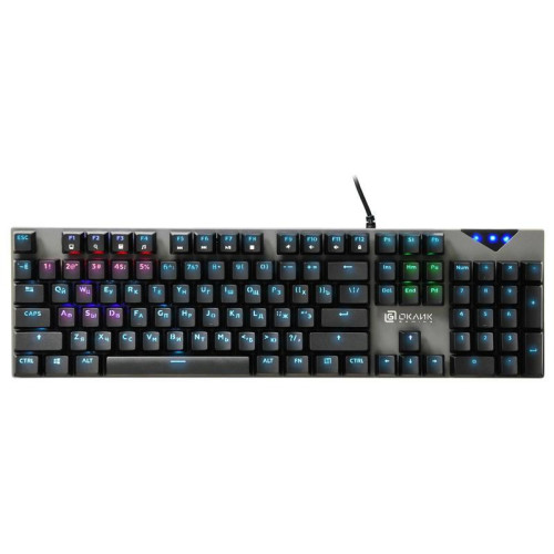 Клавиатура Oklick 935G RAGNAR механическая черный USB Multimedia for gamer LED (подставка для запястий)