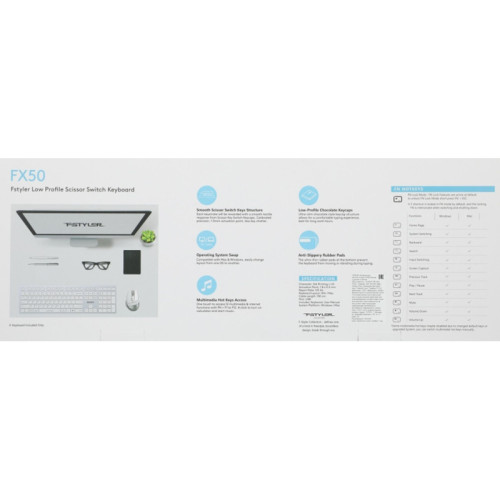 Клавиатура A4Tech Fstyler FX50 белый USB slim Multimedia (FX50 WHITE)