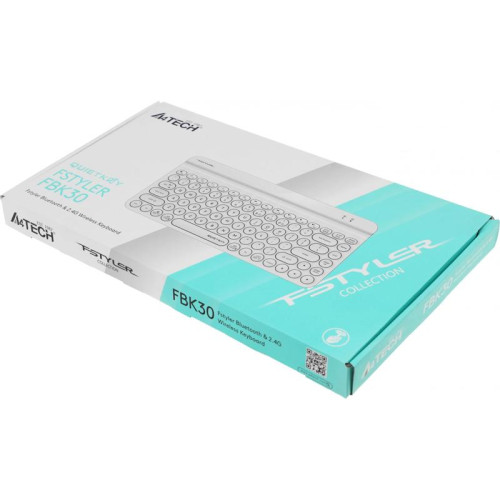 Клавиатура A4Tech Fstyler FBK30 белый USB беспроводная BT/Radio slim Multimedia (FBK30 WHITE)