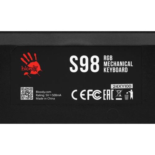 Клавиатура A4Tech Bloody S98 механическая красный/черный USB for gamer LED (SPORTS RED)