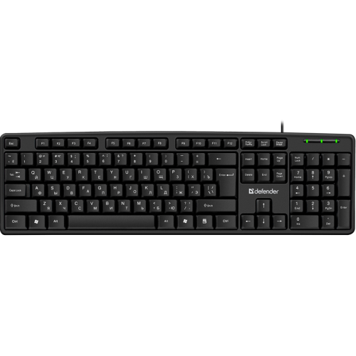 Defender Проводная клавиатура Element HB-520 USB RU,черный,полноразмерная USB