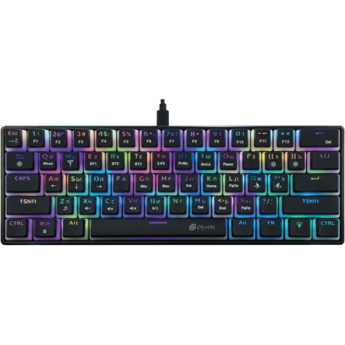Клавиатура Oklick K763W механическая черный USB беспроводная BT/Radio Multimedia for gamer LED (1920548)