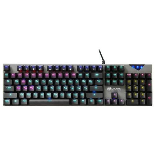 Клавиатура Oklick 935G RAGNAR механическая черный USB Multimedia for gamer LED (подставка для запястий)