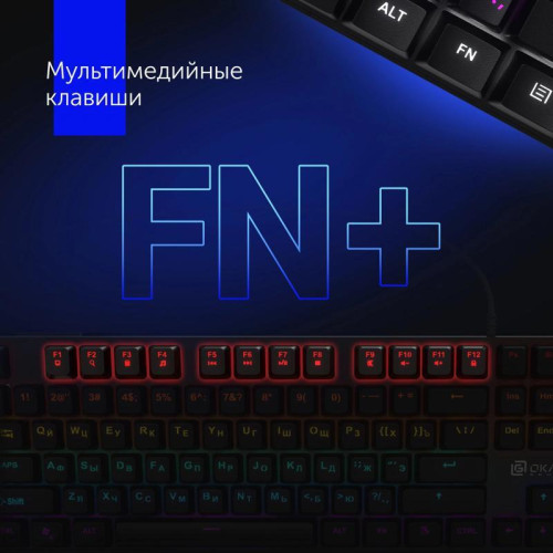 Клавиатура Oklick 935G RAGNAR механическая черный USB Multimedia for gamer LED (подставка для запястий)