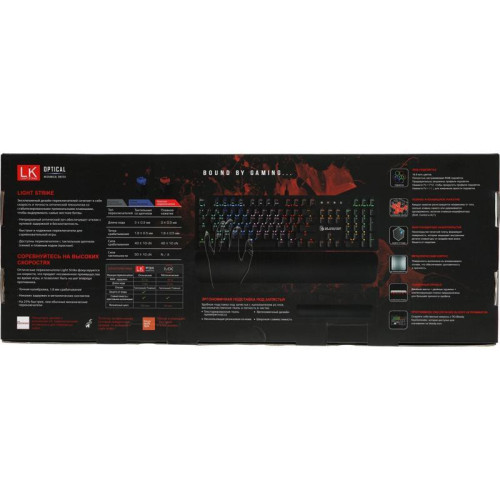 Клавиатура A4Tech Bloody B825R механическая черный USB for gamer LED (подставка для запястий) (B825R (RED SWITCHES))