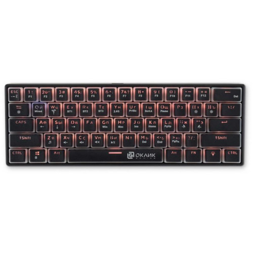 Клавиатура Oklick K763W механическая черный USB беспроводная BT/Radio Multimedia for gamer LED (1920548)