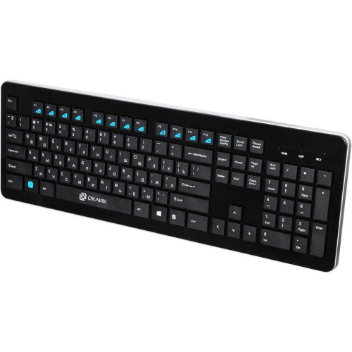 Клавиатура Oklick 870S черный USB беспроводная slim Multimedia
