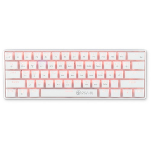 Клавиатура Oklick K763W механическая белый USB беспроводная BT/Radio Multimedia for gamer LED (1920562)