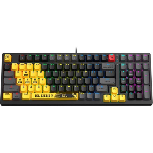 Клавиатура A4Tech Bloody S98 Sports Lime BLMS Plus механическая желтый/серый USB for gamer LED (S98 SPORTS LIME BLMS RED PLUS)