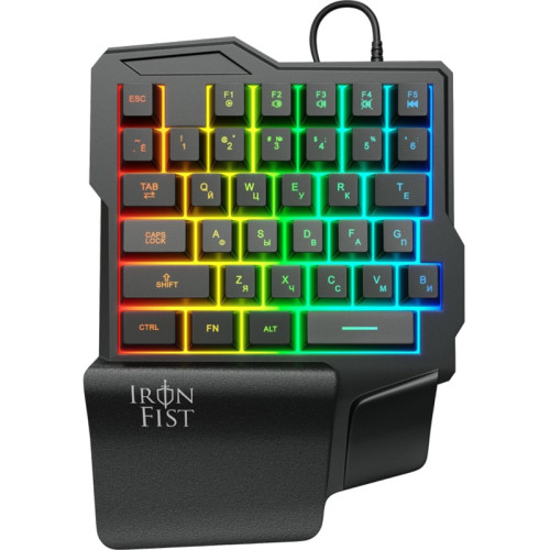 Игровой блок Oklick 701G IRON FIST черный USB for gamer LED (подставка для запястий) (1196590)