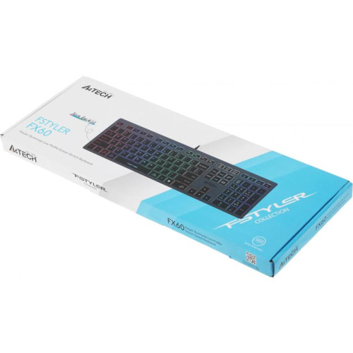 Клавиатура A4Tech Fstyler FX60 серый USB slim LED (FX60 GREY / NEON)