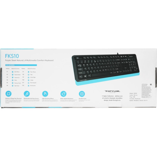 Клавиатура A4Tech Fstyler FKS10 черный/синий USB (FKS10 BLUE) Клавиатура A4Tech Fstyler FKS10 черный/синий USB (FKS10 BLUE)
