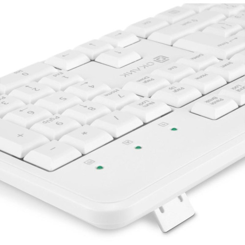 Клавиатура Oklick K225W белый USB беспроводная Multimedia (1875235)