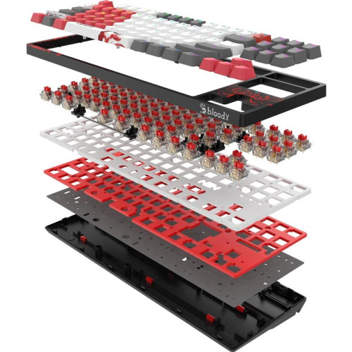 Клавиатура A4Tech Bloody WS87 Naraka механическая черный/красный USB беспроводная BT/Radio Multimedia for gamer LED (WS87)