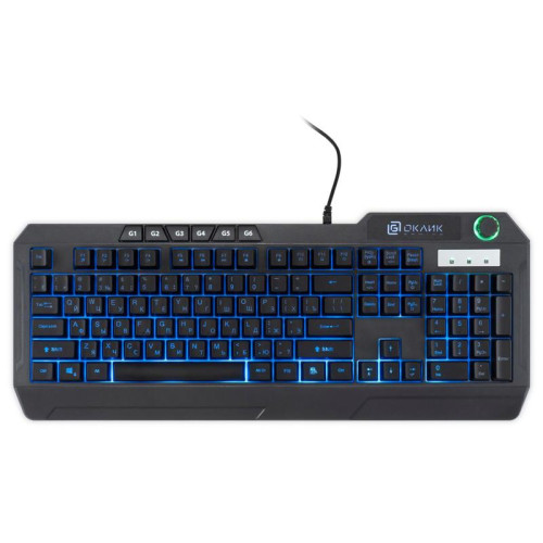 Клавиатура Oklick 715G черный USB Multimedia for gamer LED (1680657)