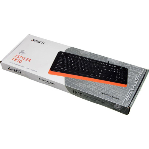 Клавиатура A4Tech Fstyler FK10 черный/оранжевый USB (FK10 ORANGE) Клавиатура A4Tech Fstyler FK10 черный/оранжевый USB (FK10 ORANGE)