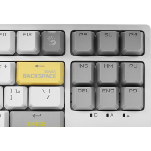 Клавиатура A4Tech Bloody S87 Energy механическая белый/желтый USB for gamer LED (S87 USB ENERGY WHITE)