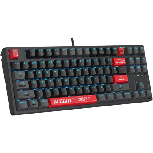 Клавиатура A4Tech Bloody AT87 Renegade механическая черный/зеленый USB for gamer LED (AT87)