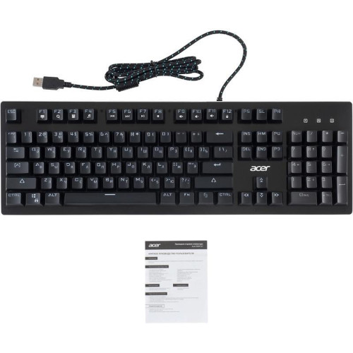 Клавиатура Acer OKW127 механическая черный USB Multimedia for gamer LED (ZL.KBDEE.00H)