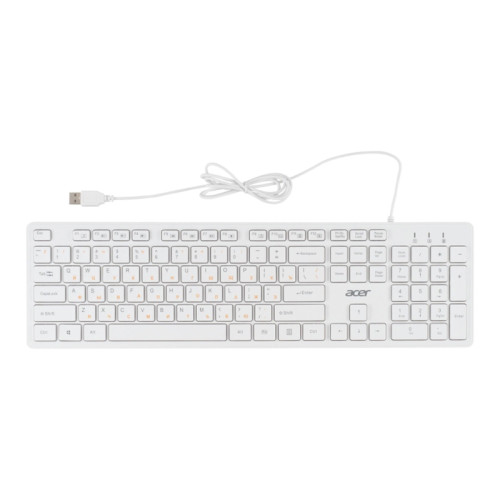 Клавиатура Acer OKW123 белый USB Multimedia (ZL.KBDEE.00D)