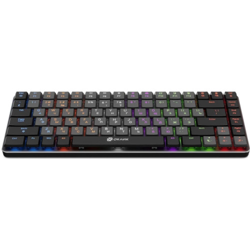 Клавиатура Oklick K615X механическая серый/серебристый USB slim Multimedia for gamer LED (1934413)