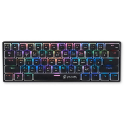 Клавиатура Oklick K763W механическая черный USB беспроводная BT/Radio Multimedia for gamer LED (1920548)