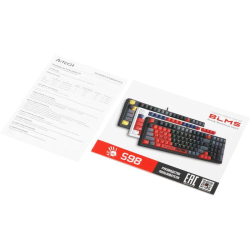 Клавиатура A4Tech Bloody S98 механическая красный/черный USB for gamer LED (SPORTS RED)
