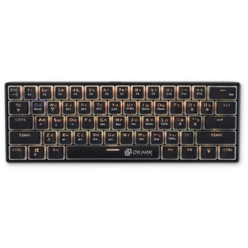 Клавиатура Oklick K763W механическая черный USB беспроводная BT/Radio Multimedia for gamer LED (1920548)