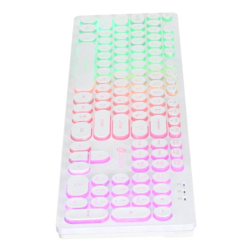 Клавиатура Oklick 420MRL белый USB slim Multimedia LED