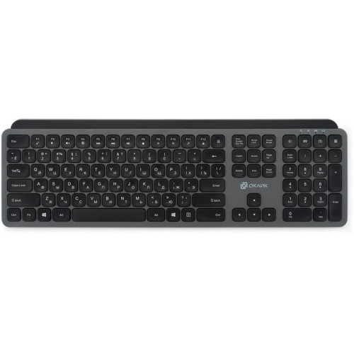 Клавиатура Oklick K859W серый/черный USB беспроводная slim Multimedia (2002136)