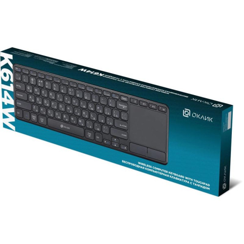 Клавиатура Oklick K614W черный USB беспроводная slim Multimedia Touch (1979327)
