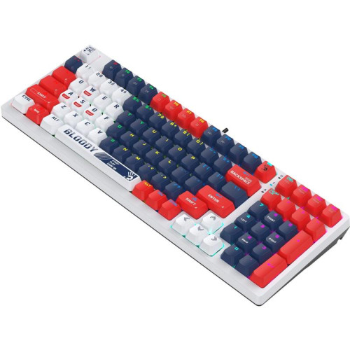 Клавиатура A4Tech Bloody S98 Sports Navy BLMS Plus механическая синий/белый USB for gamer LED (S98 SPORTS NAVY BLMS RED PLUS)