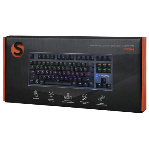 Клавиатура SunWind SW-K900G механическая черный USB Multimedia for gamer LED