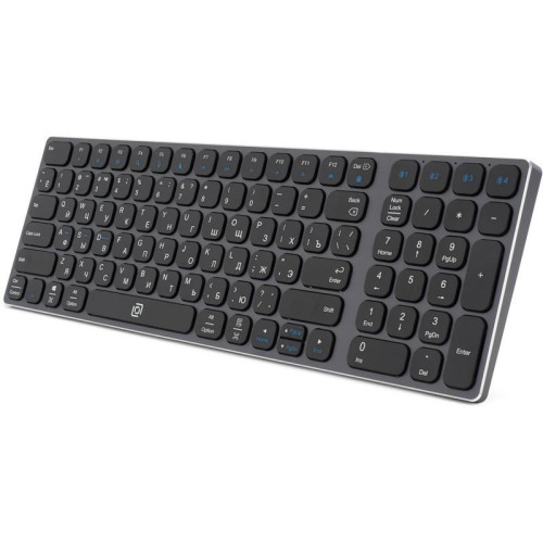 Клавиатура Oklick K767W серый/черный USB беспроводная BT/Radio slim Multimedia (2002135)