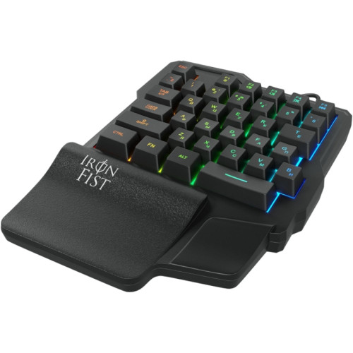 Игровой блок Oklick 701G IRON FIST черный USB for gamer LED (подставка для запястий) (1196590)