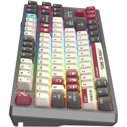 Клавиатура A4Tech Bloody WS87 механическая серый/красный USB беспроводная BT/Radio Multimedia for gamer LED (WS87)