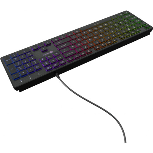 Клавиатура Oklick 550ML черный USB slim Multimedia LED (1061617)