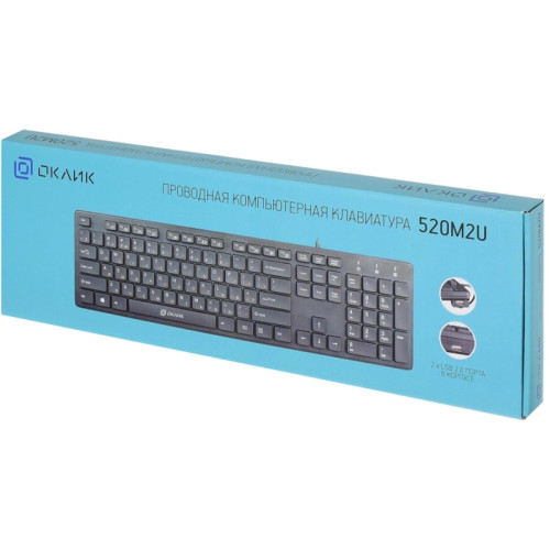 Клавиатура Oklick 520M2U черный/черный USB slim Multimedia