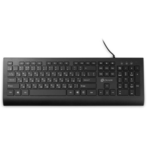 Клавиатура Oklick 155M черный USB slim (подставка для запястий) (1678057)