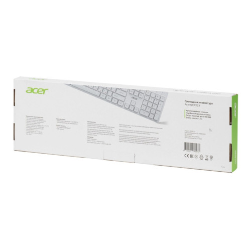 Клавиатура Acer OKW123 белый USB Multimedia (ZL.KBDEE.00D)