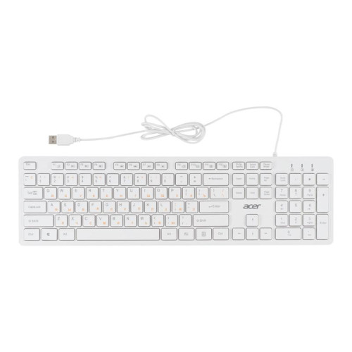 Клавиатура Acer OKW123 белый USB Multimedia (ZL.KBDEE.00D)