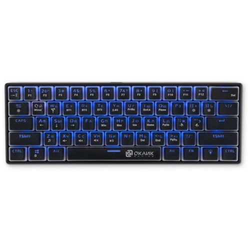 Клавиатура Oklick K763W механическая черный USB беспроводная BT/Radio Multimedia for gamer LED (1920548)