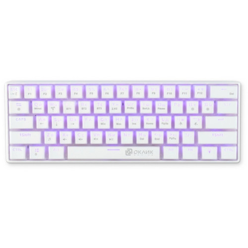 Клавиатура Oklick K763W механическая белый USB беспроводная BT/Radio Multimedia for gamer LED (1920562)