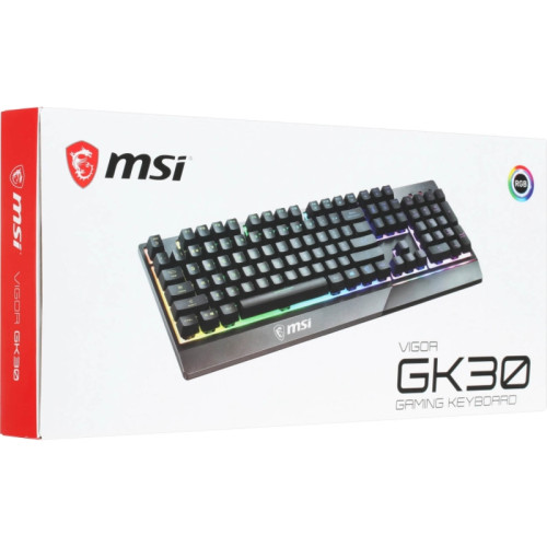 Клавиатура MSI Vigor GK30 RU черный USB for gamer LED (S11-04RU236-CLA)