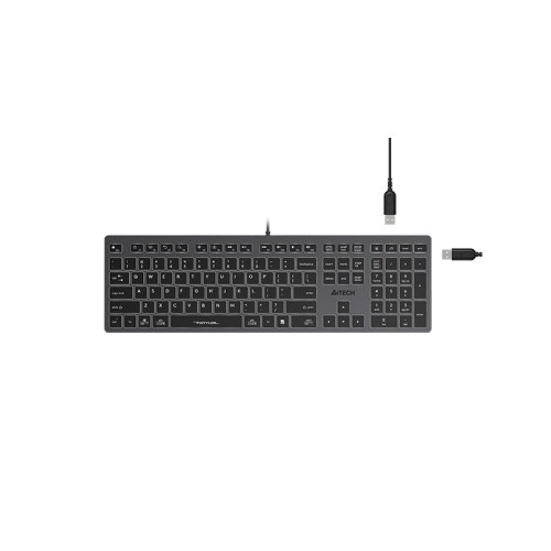 Клавиатура A4Tech Fstyler FX60H серый USB slim LED (FX60H GREY/WHITE)