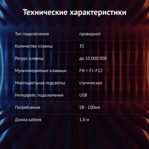 Игровой блок Oklick 701G IRON FIST черный USB for gamer LED (подставка для запястий) (1196590)