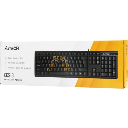 Клавиатура A4Tech KKS-3 черный USB