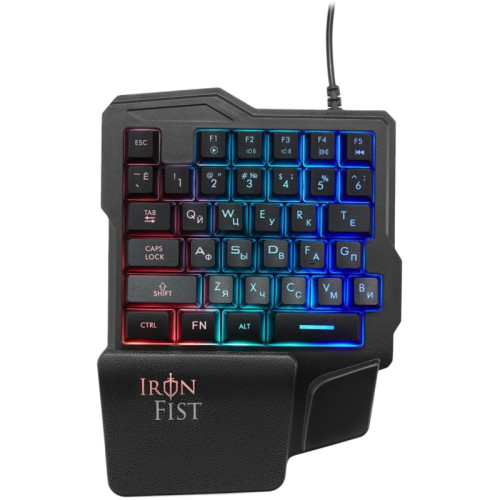 Игровой блок Oklick 701G IRON FIST черный USB for gamer LED (подставка для запястий) (1196590)